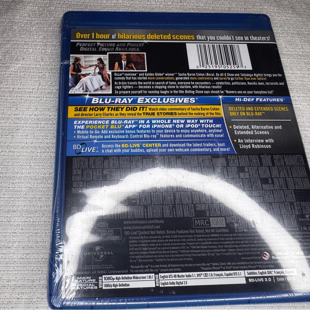 brüno Blu-ray Movie Featuring Sacha Baron Cohen – Yellow Costume - Picture 2 of 2